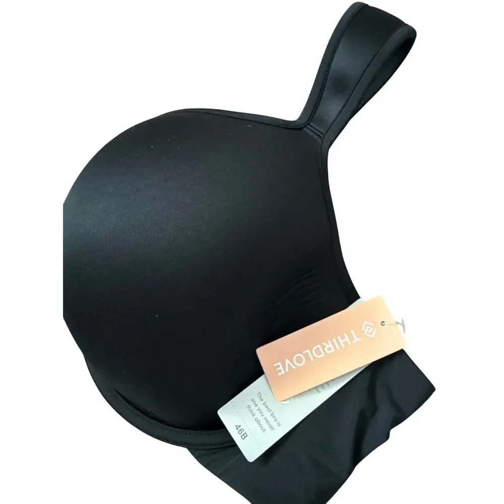 Third Love Perfect Full Coverage Underwire Bra in Black‎ Size 46B